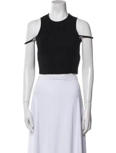 Pre-owned Helmut Lang Crew Neck Short Sleeve Crop Top In Black