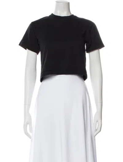 Pre-owned Helmut Lang Crew Neck Short Sleeve Crop Top In Black
