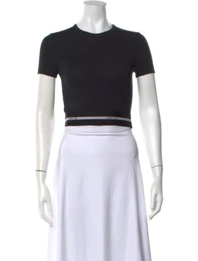 Pre-owned Helmut Lang Crew Neck Short Sleeve Crop Top In Black