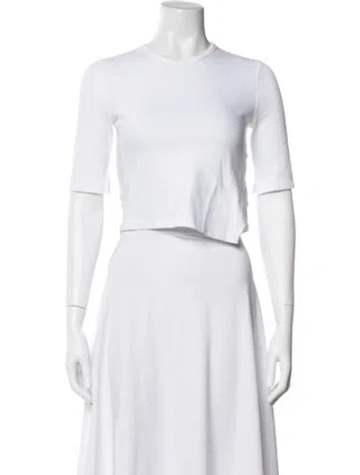 Pre-owned Helmut Lang Crew Neck Short Sleeve Crop Top In White