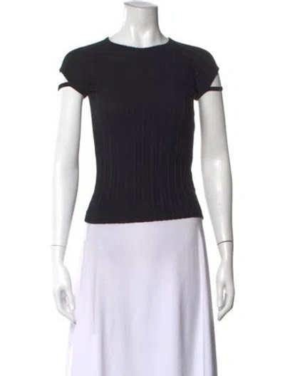 Pre-owned Helmut Lang Crew Neck Short Sleeve Top In Black