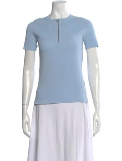 Pre-owned Helmut Lang Crew Neck Short Sleeve Top In Blue