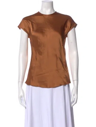 Pre-owned Helmut Lang Crew Neck Short Sleeve Top In Brown