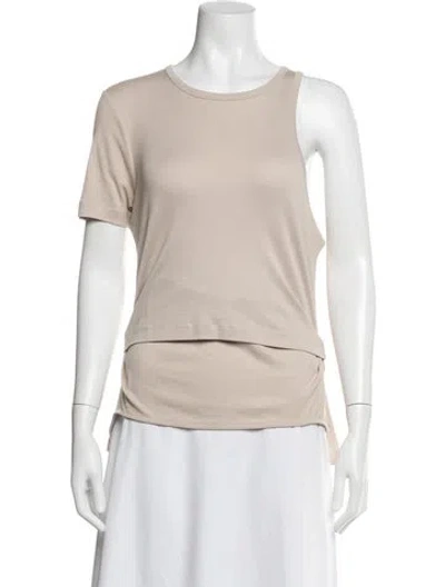 Pre-owned Helmut Lang Crew Neck Short Sleeve Top In Neutrals
