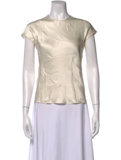 Pre-owned Helmut Lang Crew Neck Short Sleeve Top In Neutrals