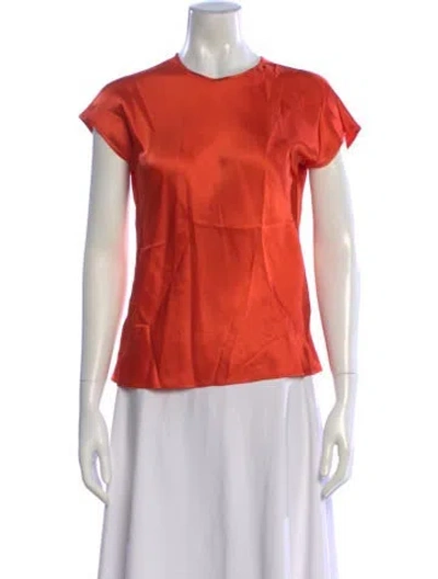 Pre-owned Helmut Lang Crew Neck Short Sleeve Top In Orange