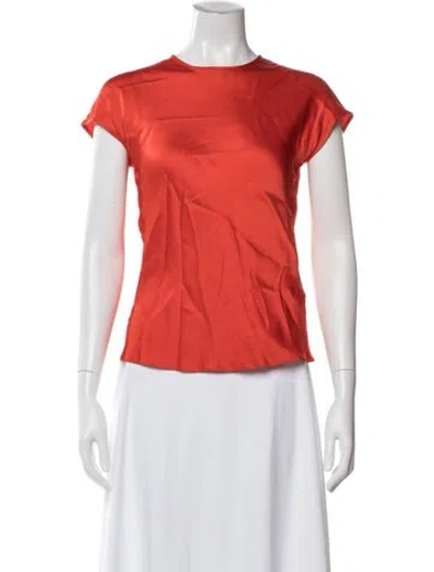 Pre-owned Helmut Lang Crew Neck Short Sleeve Top In Orange