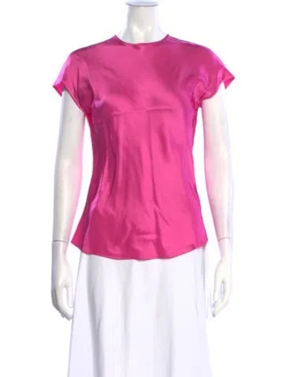 Pre-owned Helmut Lang Crew Neck Short Sleeve Top In Pink