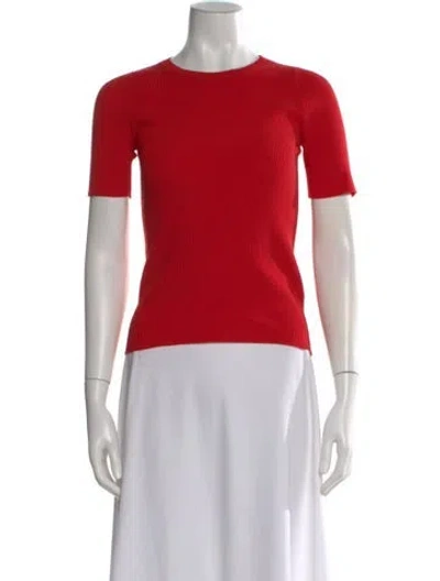Pre-owned Helmut Lang Crew Neck Short Sleeve Top In Red