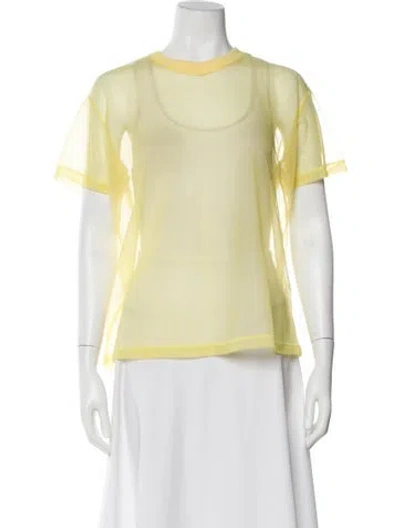 Pre-owned Helmut Lang Crew Neck Short Sleeve Top W/ Tags In Yellow