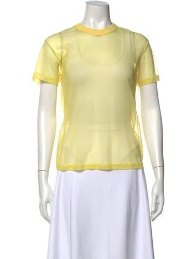 Pre-owned Helmut Lang Crew Neck Short Sleeve T-shirt In Yellow