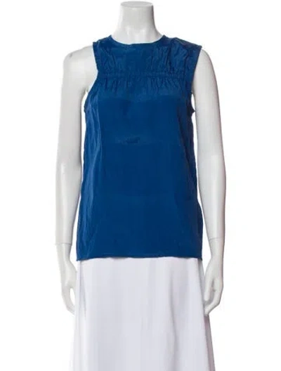Pre-owned Helmut Lang Crew Neck Sleeveless Blouse W/ Tags In Blue