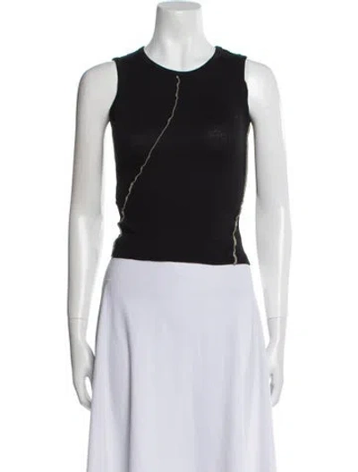 Pre-owned Helmut Lang Crew Neck Sleeveless Crop Top In Black