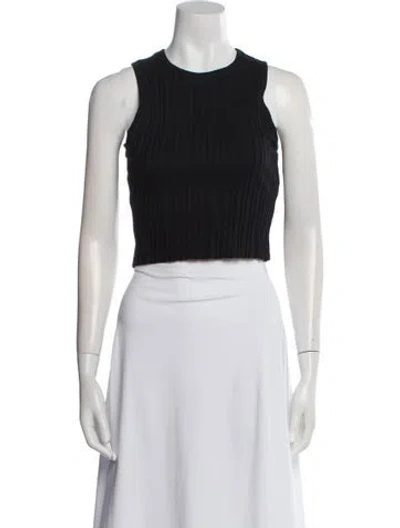 Pre-owned Helmut Lang Crew Neck Sleeveless Crop Top In Black
