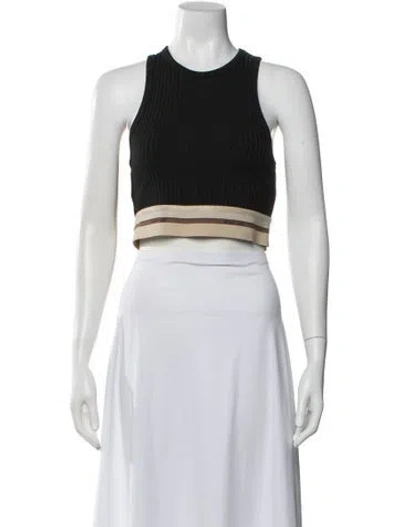 Pre-owned Helmut Lang Crew Neck Sleeveless Crop Top In Black
