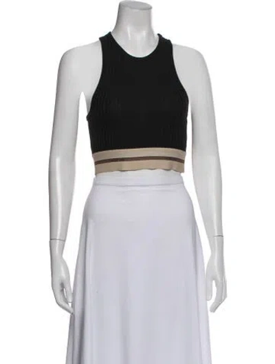 Pre-owned Helmut Lang Crew Neck Sleeveless Crop Top In Black