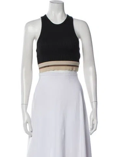 Pre-owned Helmut Lang Crew Neck Sleeveless Crop Top In Black