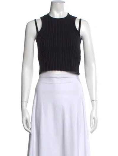 Pre-owned Helmut Lang Crew Neck Sleeveless Crop Top In Black