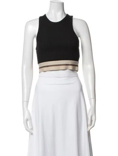 Pre-owned Helmut Lang Crew Neck Sleeveless Crop Top In Black