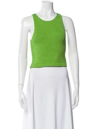 Pre-owned Helmut Lang Crew Neck Sleeveless Crop Top In Green
