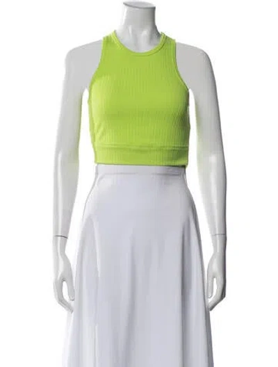 Pre-owned Helmut Lang Crew Neck Sleeveless Crop Top In Green