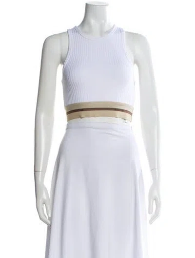 Pre-owned Helmut Lang Crew Neck Sleeveless Crop Top In Neutral