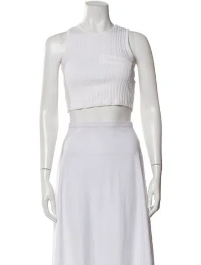 Pre-owned Helmut Lang Crew Neck Sleeveless Crop Top In White