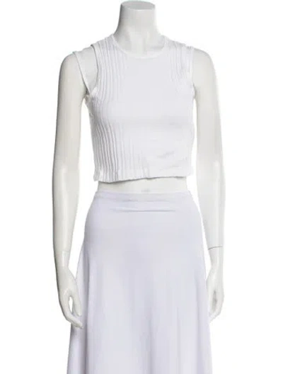 Pre-owned Helmut Lang Crew Neck Sleeveless Crop Top In White