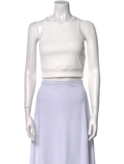 Pre-owned Helmut Lang Crew Neck Sleeveless Crop Top In White