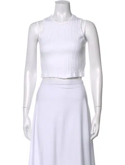 Pre-owned Helmut Lang Crew Neck Sleeveless Crop Top In White