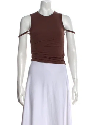 Pre-owned Helmut Lang Crew Neck Sleeveless Top In Brown
