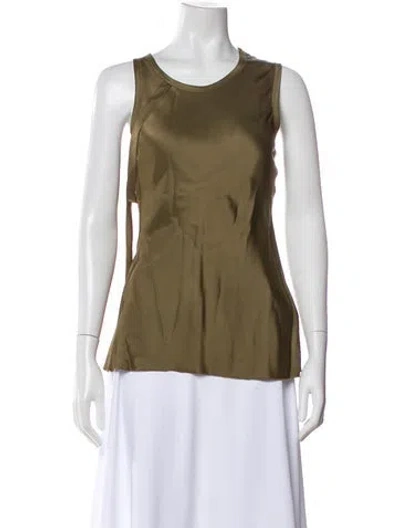 Pre-owned Helmut Lang Crew Neck Sleeveless Top In Green