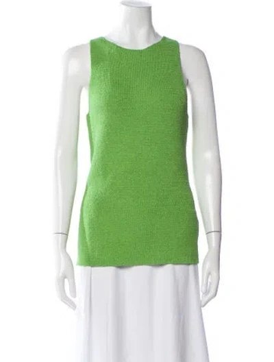 Pre-owned Helmut Lang Crew Neck Sleeveless Top In Green