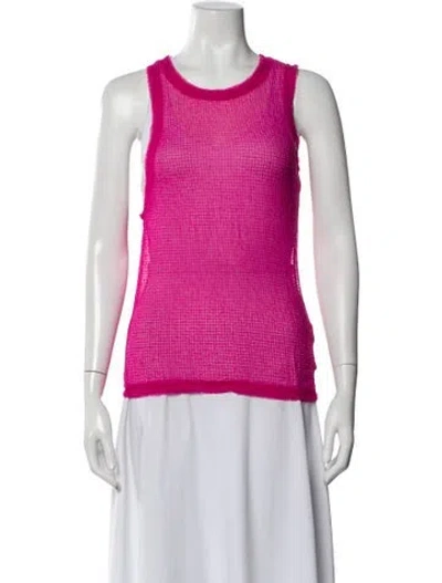 Pre-owned Helmut Lang Crew Neck Sleeveless Top In Pink