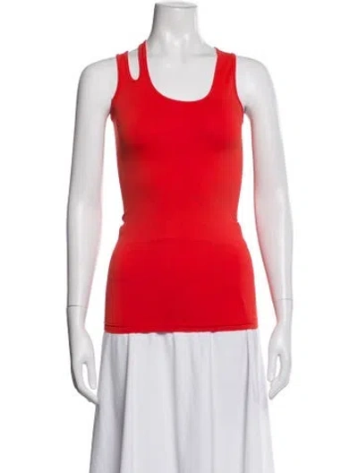 Pre-owned Helmut Lang Crew Neck Sleeveless Top In Red