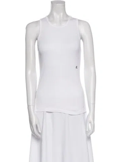 Pre-owned Helmut Lang Crew Neck Sleeveless Top In White