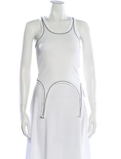 Pre-owned Helmut Lang Crew Neck Sleeveless Top In White
