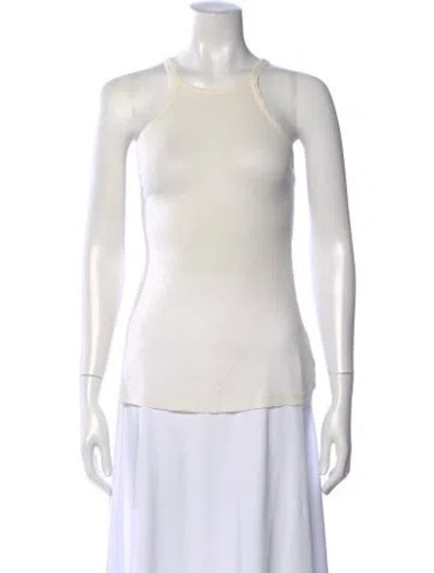Pre-owned Helmut Lang Crew Neck Sleeveless Top In White