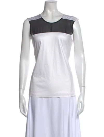 Pre-owned Helmut Lang Crew Neck Sleeveless Top In White