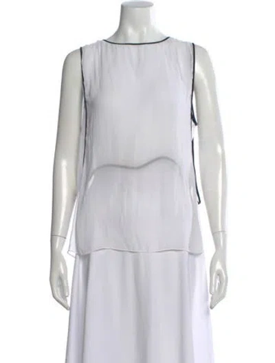 Pre-owned Helmut Lang Crew Neck Sleeveless Top In White