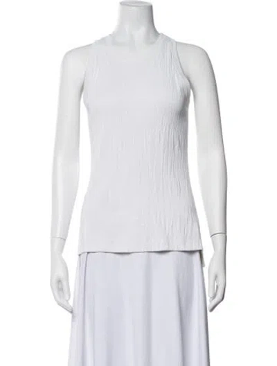 Pre-owned Helmut Lang Crew Neck Sleeveless Top In White