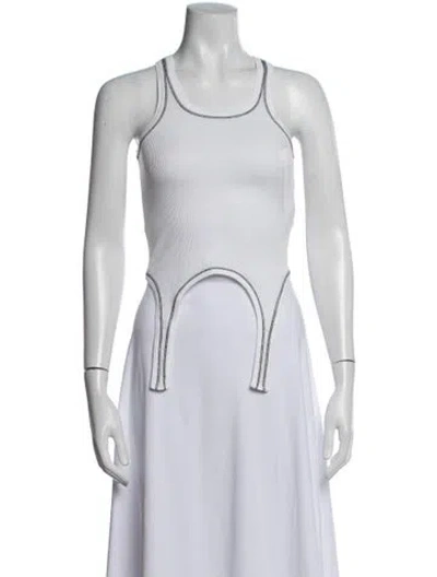 Pre-owned Helmut Lang Crew Neck Sleeveless Top In White