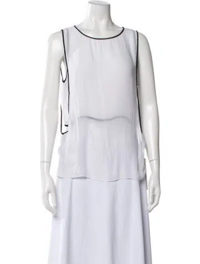 Pre-owned Helmut Lang Crew Neck Sleeveless Top In White