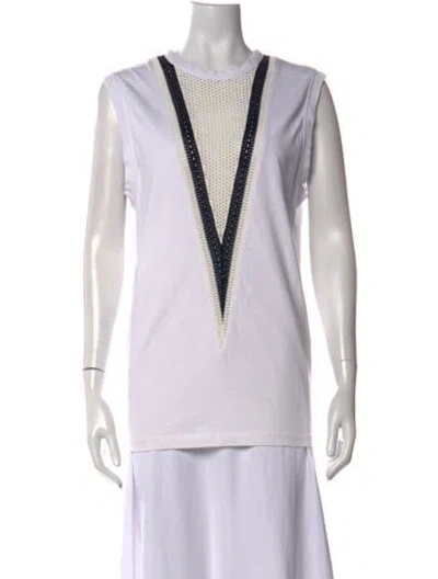 Pre-owned Helmut Lang Crew Neck Sleeveless Top In White