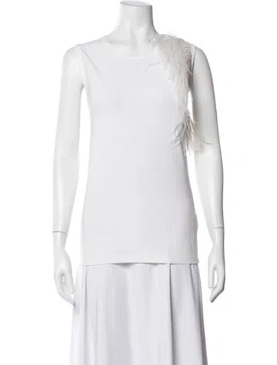 Pre-owned Helmut Lang Crew Neck Sleeveless Top In White
