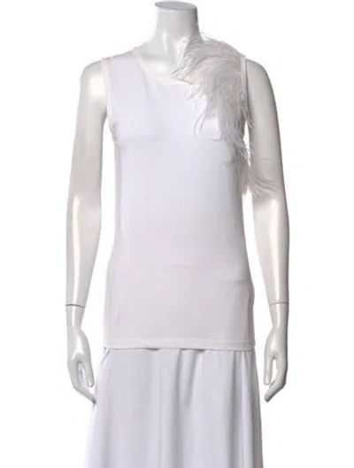 Pre-owned Helmut Lang Crew Neck Sleeveless Top In White