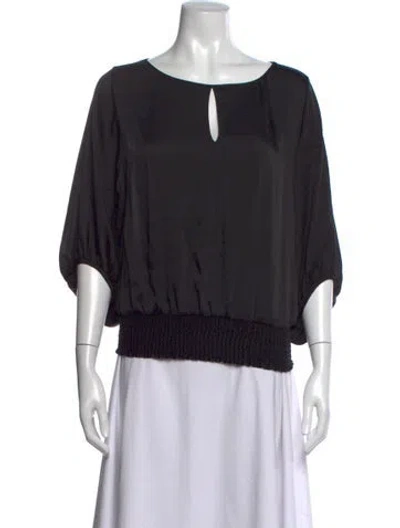Pre-owned Helmut Lang Crew Neck Three-quarter Sleeve Top In Black