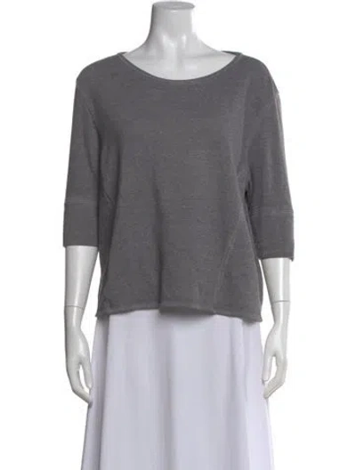 Pre-owned Helmut Lang Crew Neck Three-quarter Sleeve Top In Gray