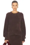 Helmut Lang Apex Ov Crew Sweater Espresso In Espresso