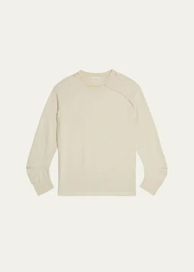Helmut Lang Crewneck Top With Shrug In Neutral
